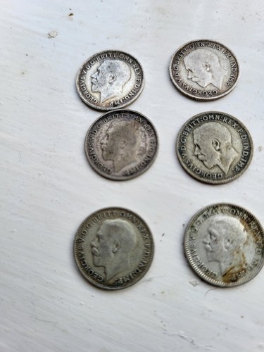 Silver threepences - silver,