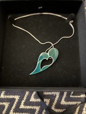 Argento Necklace Silver With Green Enamel Detail