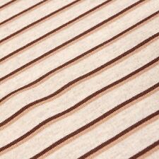 Ecru Striped Ponte Roma Print Stretch Jersey Fabric