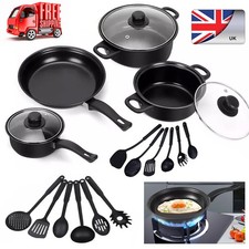 19 Pieces Kitchen Pots & Pans Set Nonstick Cookware Set Granite Coated with Lids