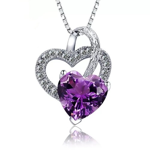 Crystal double heart pendant - double,