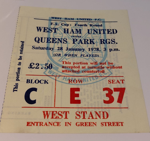 Ticket stub west ham - ticket, stub-west