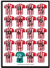 Sunderland 2025-2026 Signed Team Poster Print Gift For Football Fans A4 Wall Art