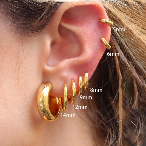 925 sterling silver hoop - silver,