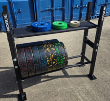 Bison Hi-Impact 147KG Bumper Plates with Rogue Storage Rack - FREE DELIVERY POSS