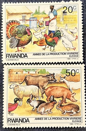Africa stamps rwanda - africa, --
