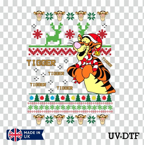 Tigger christmas dtf - christmas, uv