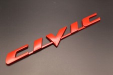 Civic Badge Black Red Chrome