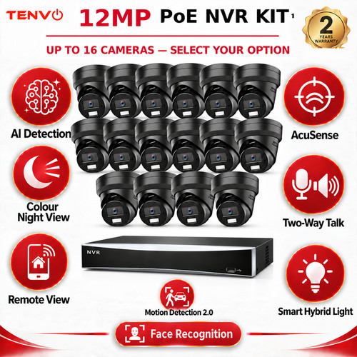 12mp colorvu poe cctv system - poe,