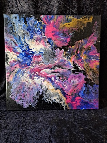 Acrylic fluid art canvas - acrylic,