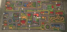 Children's Kids Rugs Town Road Map City Cars Toy Rug Play Village Mat 