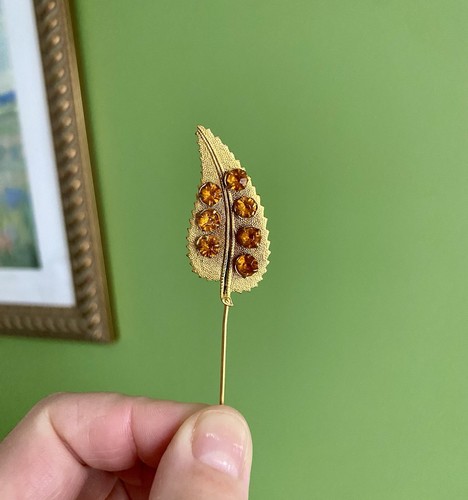 Vintage gold tone leaf - tone,