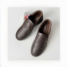 Padders Leo Men's Slip On Shoe Brown, Size 10 G/H Width - Soft Leather