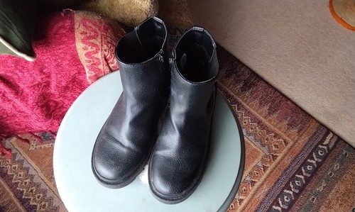 Girls black zip ankle boots - girls, up