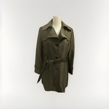 New Kenneth Cole Brown Trench Coat With Logo Buttons Size Large