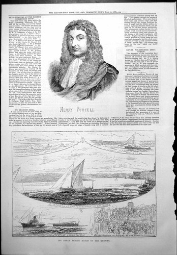 Old print henry purcell barge - print,