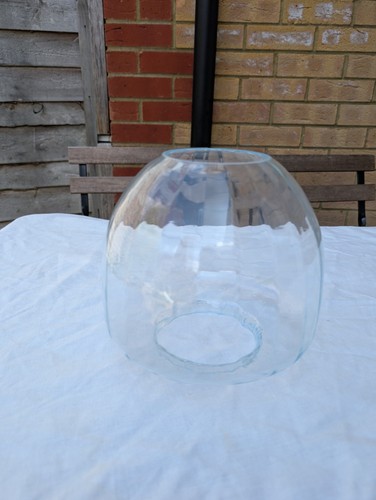 Ribbed glass globe oil - glass, lamp