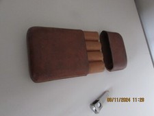 Leather Vintage Cigar Case 1970's and Cutter