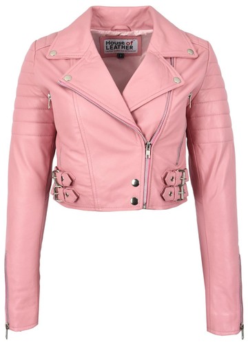Womens real leather biker - real,