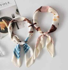 UK SELLER Silky Neckerchief Square Scarf Head Wrap Bandana Hair Accessory 70cm