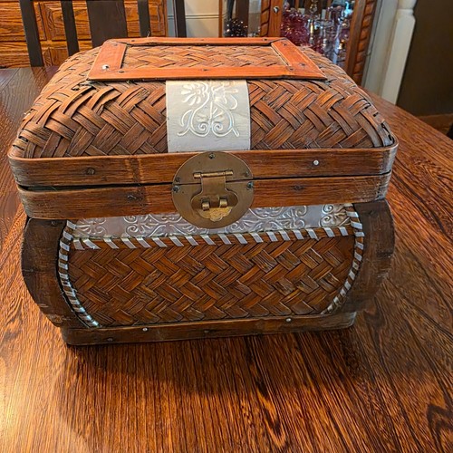 Vintage woven bamboo wood - vintage,