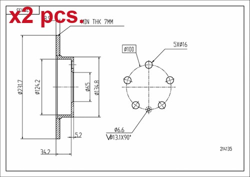 Pcs rear brake disc - brake,