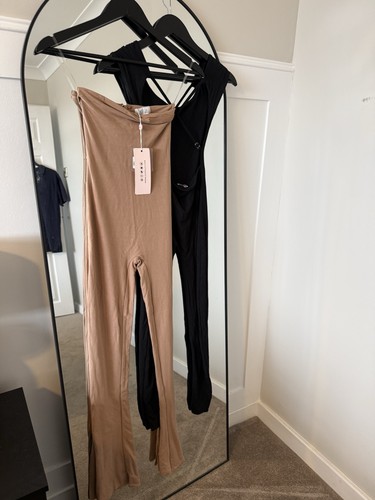 Polly beige black strapless - polly,