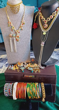 BOLLYWOOD Costume Jewellery Job Lot Bangles Earrings Necklace Indian Wedding etc