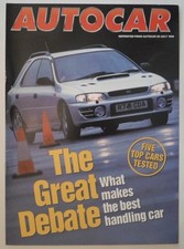 SUBARU IMPREZA orig 1998 UK Mkt Road Test Comparison Brochure - Lotus Elise 911