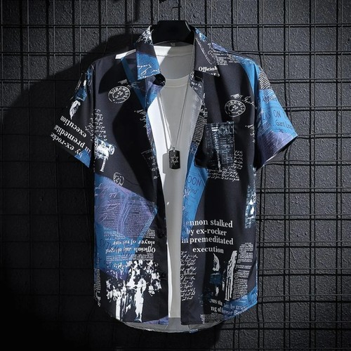 Men short sleeve - sleeve, hawaiian