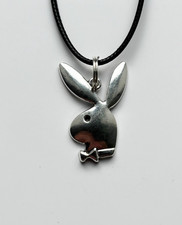 Playboy Bunny Cord Rope Choker Necklace & Pendent | y2k Alt Fashion 90s Retro