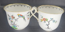ANTIQUE 1930'S TUSCAN 'BIRD OF PARADISE' 2×BONE CHINA TEA CUPS COLLECTABLE 7 CMS