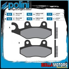 174.0063 REAR POLINI BRAKE PADS TRIUMPH DAYTONA 950 T595 950CC 1995-1