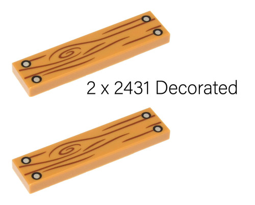Lego 1x4 tile 2x 2431pb652 - lego,