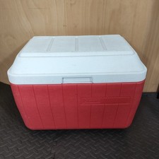 Vintage Coleman Cool Box Cooler Red & White Large For Camping Festivals Fishing 