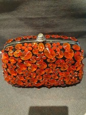Butler And Wilson Jewelled Clutch Bag/Purse Eye Catching Orange - Beautiful