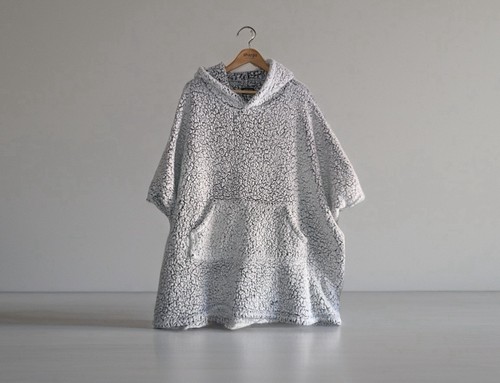 Teddy hooded blanket poncho - teddy, in