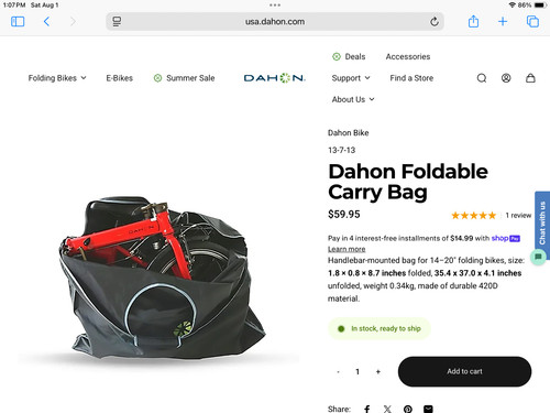 Dahon foldable carry bag - dahon,
