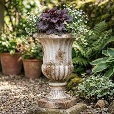 Distressed White Footed Urn
