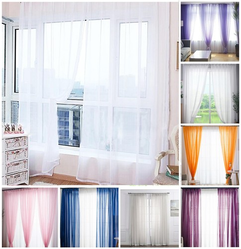 Voile curtain panel slot top - curtain,