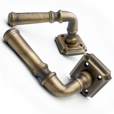 Pair Antique Aged Brass Door