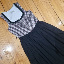 Cottagecore Red & Black Tyrolene German Bavarian Dirndl Dress Size 12