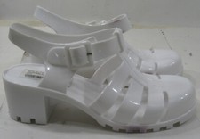 White 2.5" Block Heel Jelly
