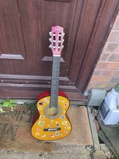 Music Alley MA-34-N Acoustic Guitar with Stickers Pre-owned Musical With Bag