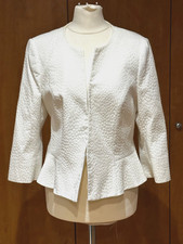 Jacques Vert Ivory/White Occasion Wear Jacket Size 12 Smart Suit Jacket