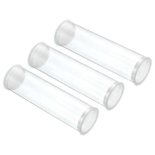 7 dia plastic clear - 5.9"l, 1.7"dia