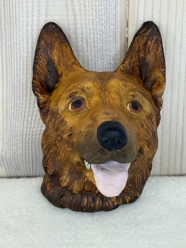 Vintage chalkware dog alsatian - vintage,