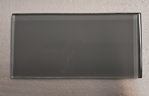 Gray glass subway tile - glass,