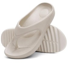 Cream Orthopedic Flip flops Sandals Slippers Crocs Style Arch Support Slides UK5