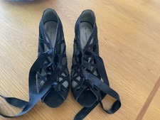 Dorothy Perkins black ribbon tie up shoes